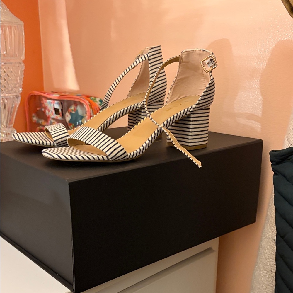 BAMBOO Striped Block Heels